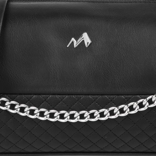 Metro Women Black Elegant Quilted Crossbody Bag (230-35) - Image 5