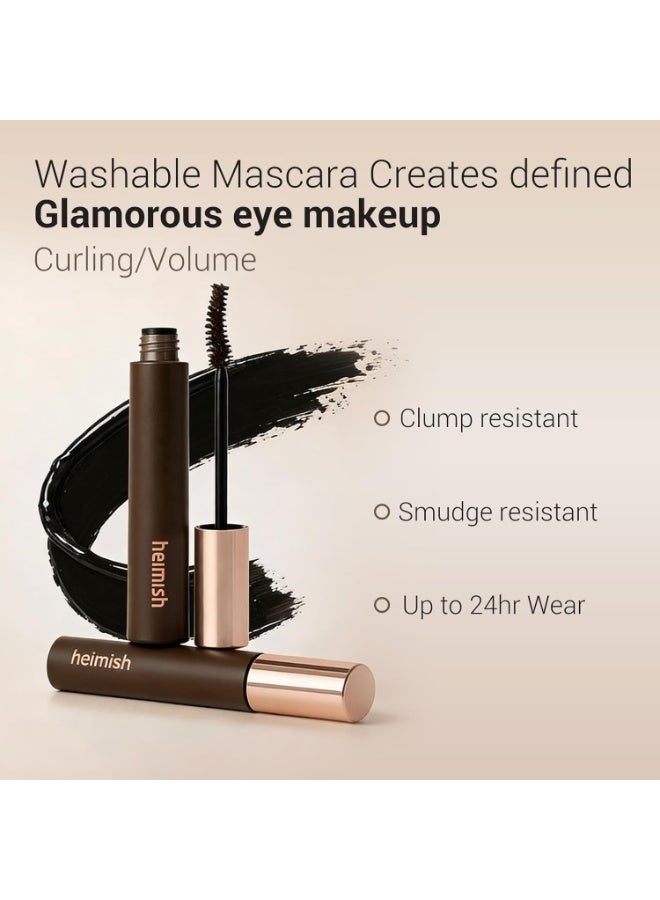 HEIMISH Dailism Smudge Stop Mascara 0.32oz/9g - Curling & Lengthening, Long-lasting, Waterproof, Smudge-proof, Non-Clumping, Washable Cleansing Korean Mascara - Black Curling - Image 2