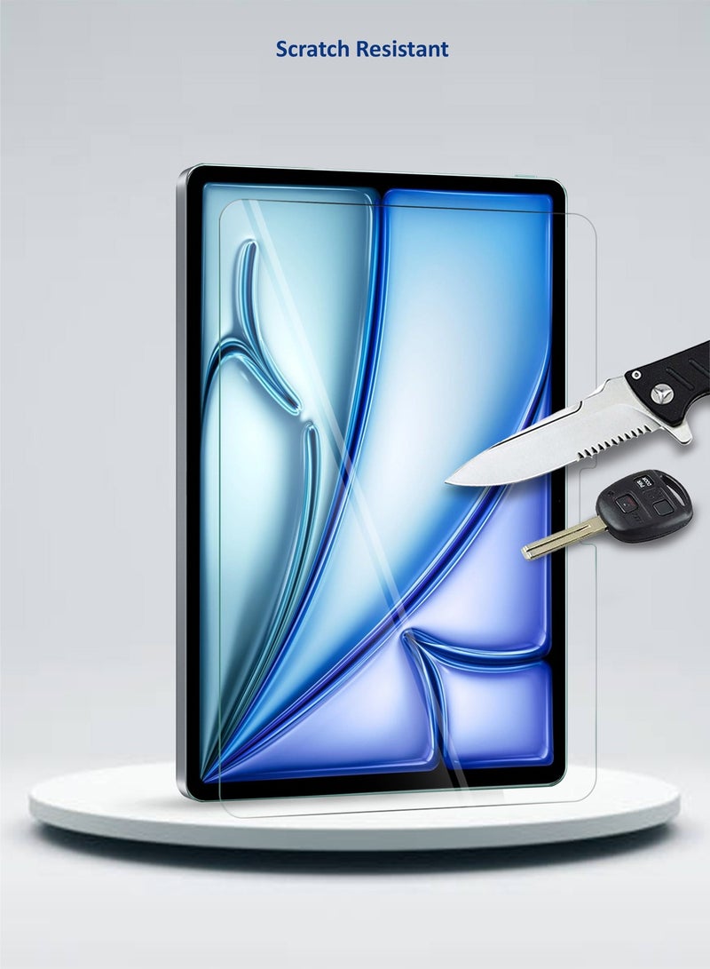 دبليو تيك ابل ايباد اير 13 5 جي 2024 13 بوصة سلسلة بريميوم منحنية الحواف غطاء كامل واقي شاشة زجاجي مقسى - شفاف - Image 4