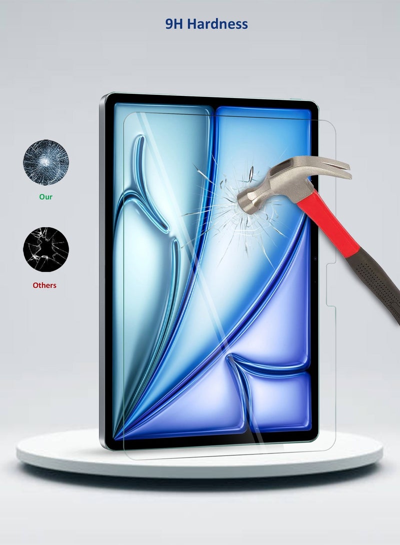 دبليو تيك ابل ايباد اير 13 5 جي 2024 13 بوصة سلسلة بريميوم منحنية الحواف غطاء كامل واقي شاشة زجاجي مقسى - شفاف - Image 2