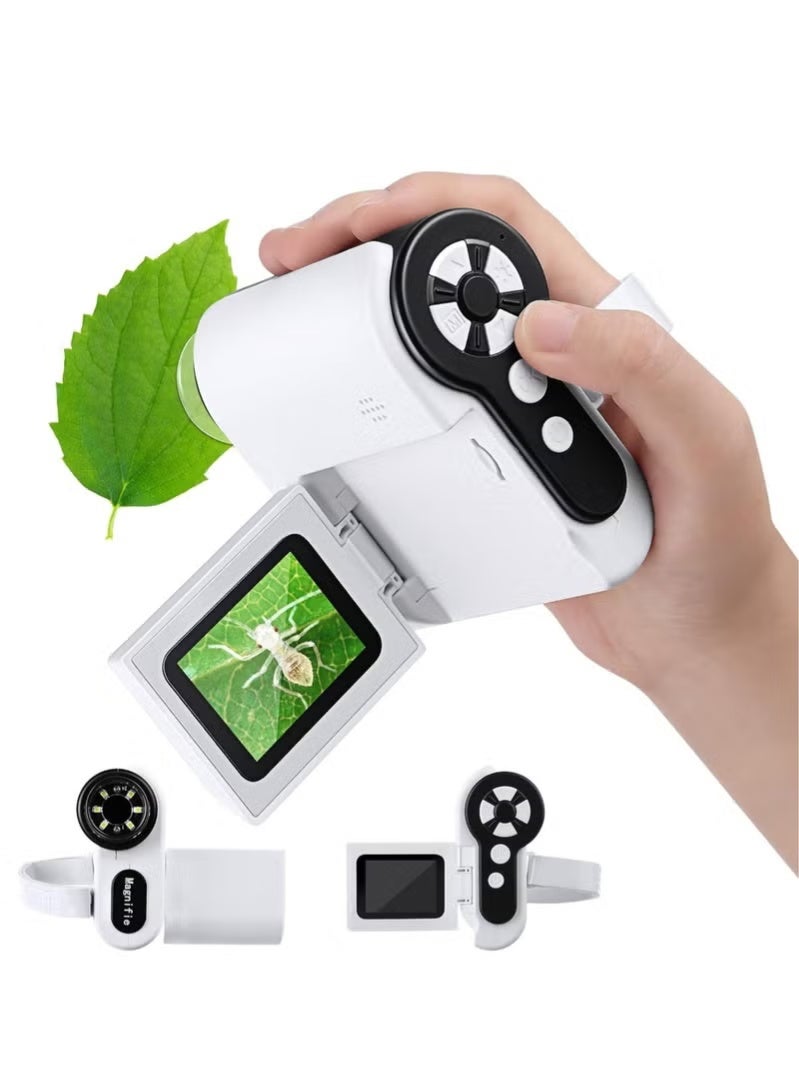 Microscope for Kids, 1000x Handheld Kids Microscope with 6 Adjustable LED Lights, 2 LCD Screen Mini Portable Microscope USB to PC for Kids 8-12, Comes with 32GB SD Card - Image 2