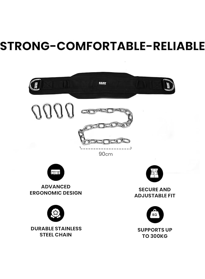 G.O.A.T GOAT Dip Belt 82 cm Durable & soft material Black - Image 3