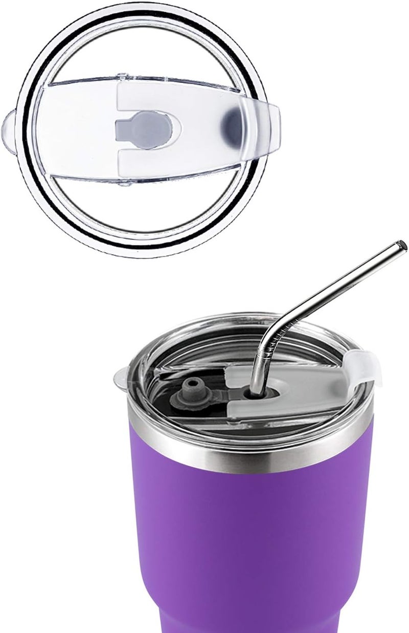 DS 30oz Purple Tumbler Stainless Steel Double Wall Vacuum Insulated Mug with Straw and Lid, Cleaning Brush for Cold and Hot Beverages (30oz Purple)… - Image 2