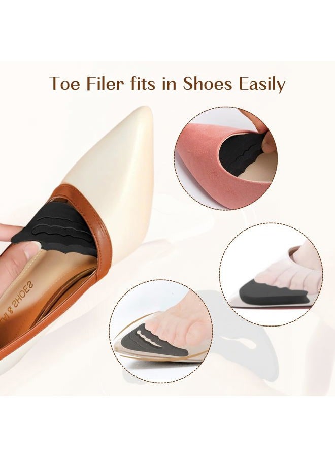 EACOZY Adjustable Toe Inserts, Foam Shoe Fillers for Loose Shoes, Black and Beige, 4 Pairs, Unisex, Shoe Inserts for Men and Women's Shoes - Image 5