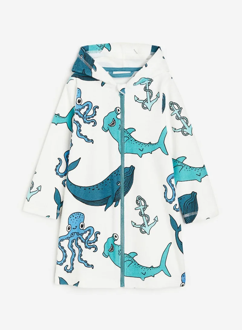 H&M Kids Sea Creatures Print Hoodie Gown