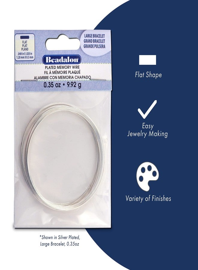 بيدالون سوار Beadalon ذو سلك ذاكرة مسطح، كبير الحجم، لون ذهبي، حوالي 12 لفة - Image 2