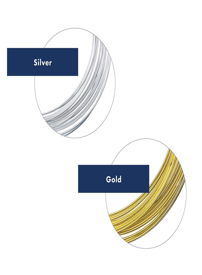 بيدالون سوار Beadalon ذو سلك ذاكرة مسطح، كبير الحجم، لون ذهبي، حوالي 12 لفة - Image 5