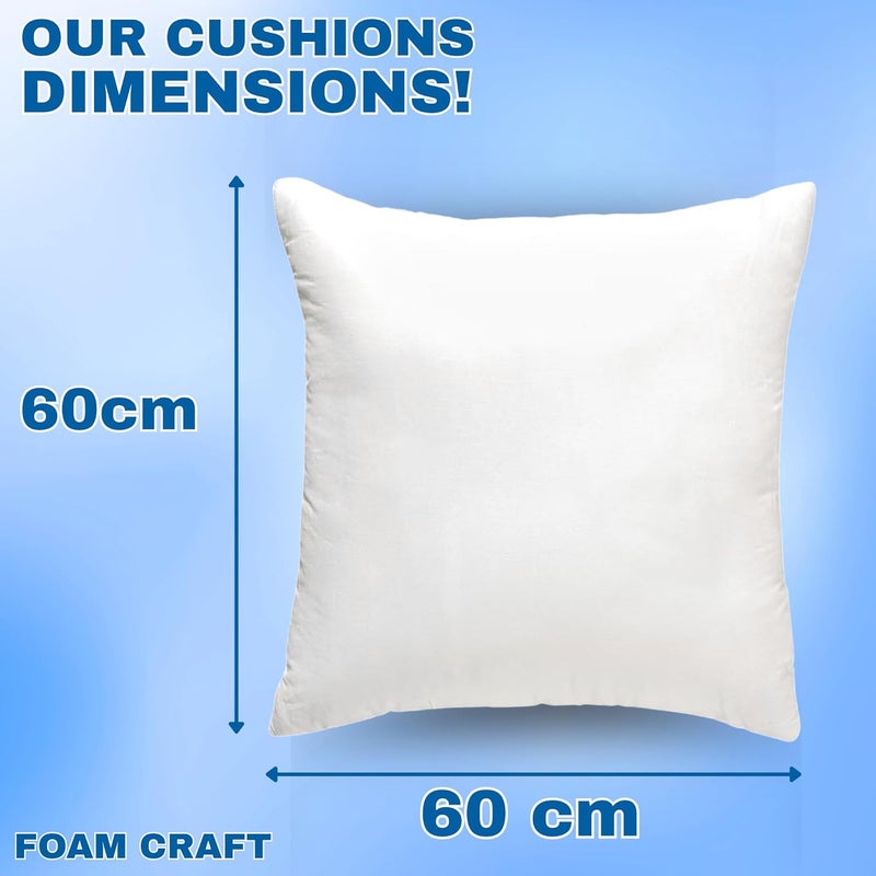 Cushion Inserts for Sofas Cushions, Bed Pillows & Chair Cushions | 100% Polyester Stuffed Cushion Filler for Couch Cushions | Washable Cushion Inner Pads, Pack of 8 Throw Pillow Inserts (60 x 60cm) - Image 2