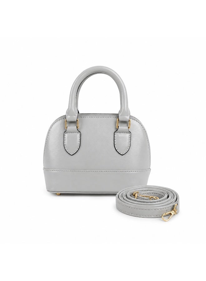 Elegant Women's Top Handle Handbag with Adjustable & Detachable Shoulder Strap - Image 2