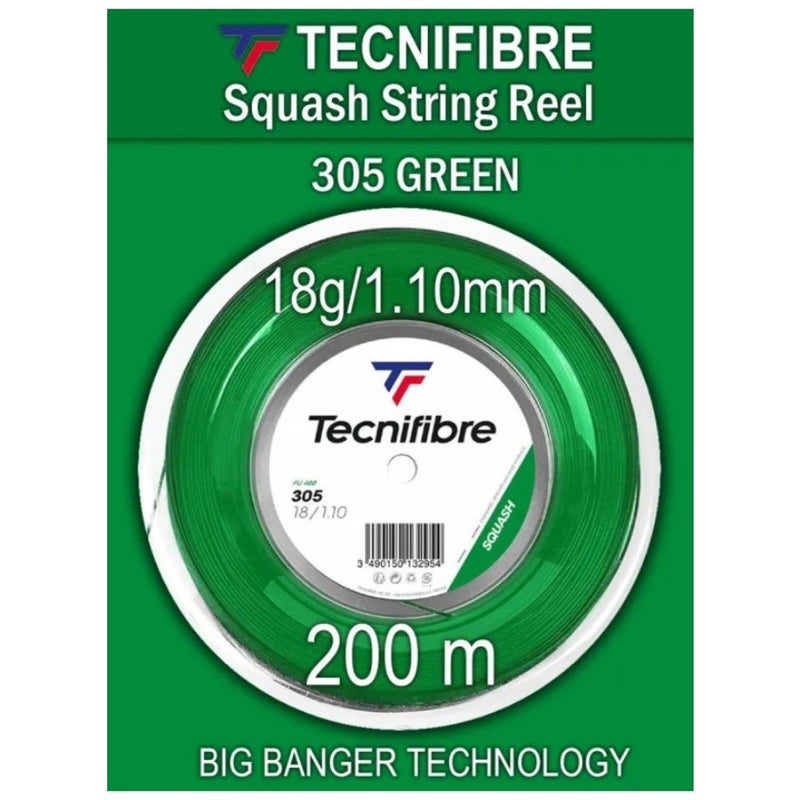 Tcnifibre 305 Green 18g/ 1.10mm Squash String Reel 200m - Image 1