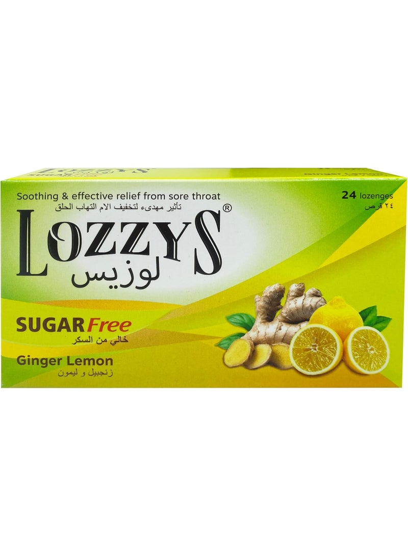 لوزيس وزيز، زنجبيل وليمون خالي من السكر، مُهدئ وفعال لتخفيف التهاب الحلق، ٢٤ قرصًا - Image 3