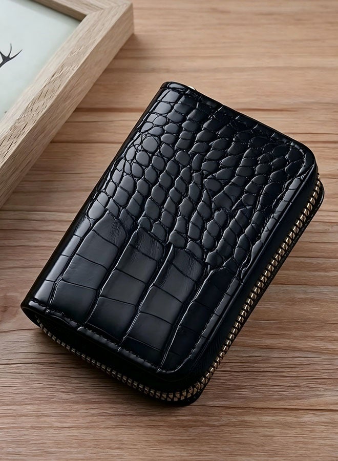 11-slot zipper folding card holder, anti-degaussing zipper, multi-function id coin purse - Image 4