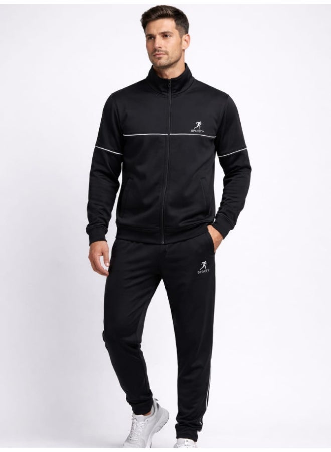 Sporty Essential Black Tracksuit Lightweight and Durable Black - Image 1
