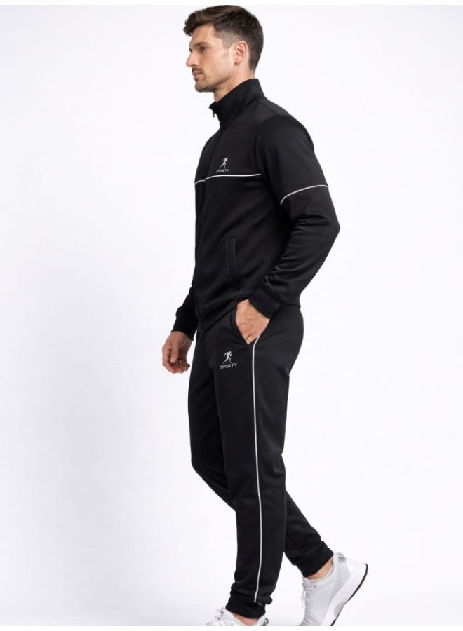 Sporty Essential Black Tracksuit Lightweight and Durable Black - Image 2