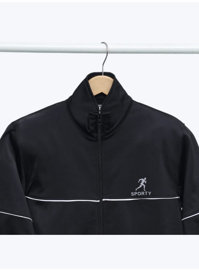 Sporty Essential Black Tracksuit Lightweight and Durable Black - Image 3