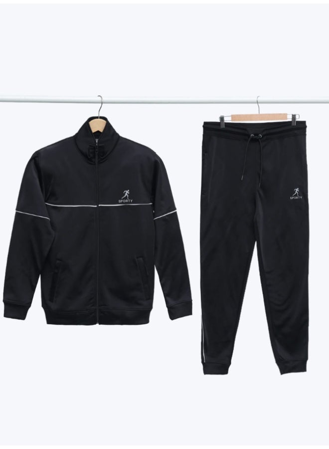 Sporty Essential Black Tracksuit Lightweight and Durable Black - Image 4