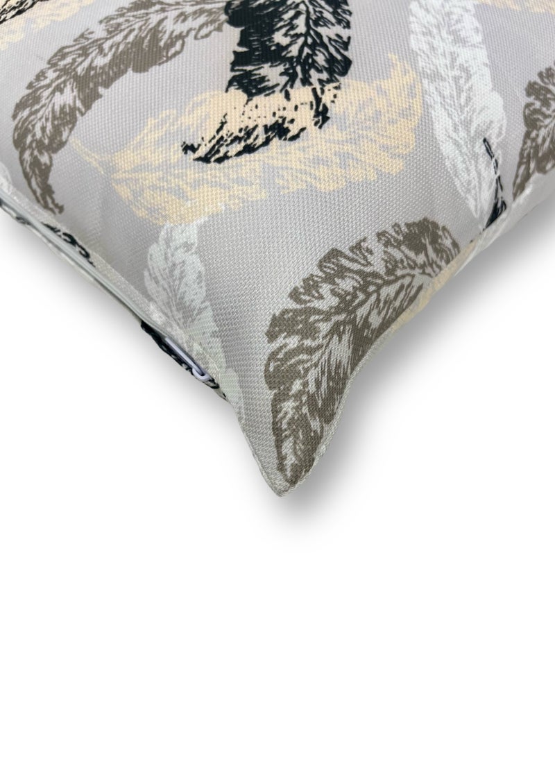 الحرائر  غطاء وسادة ناعم برسومات الريش المتداخل الملونة 45X45 سم - Image 4