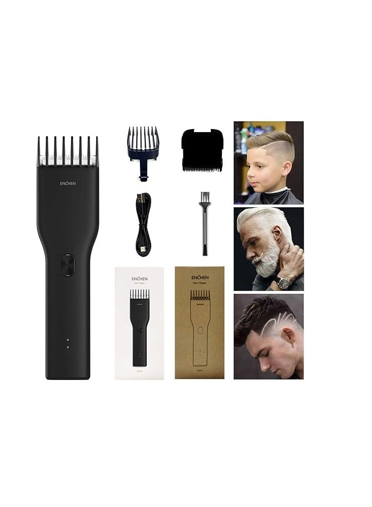ENCHEN Hair Clippers for Men – Cordless Electric Trimmer, All-in-One Hair Cutting Kit, Rechargeable, Suitable for Kids, Home & Travel – Black - Image 1