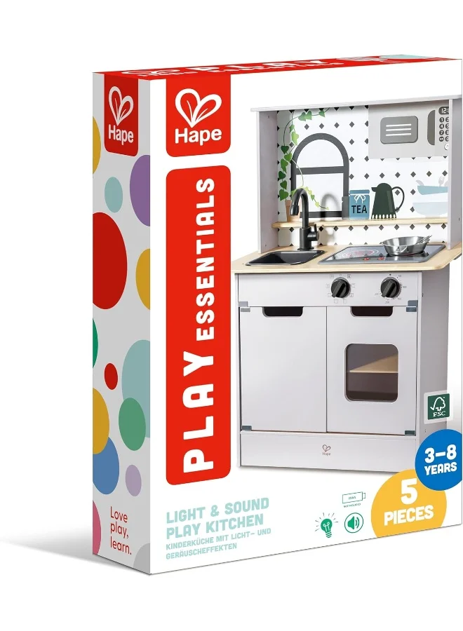 Hape Hape Play Essentials Light & Sound Kitchen Playset (5 Pieces, Grey)