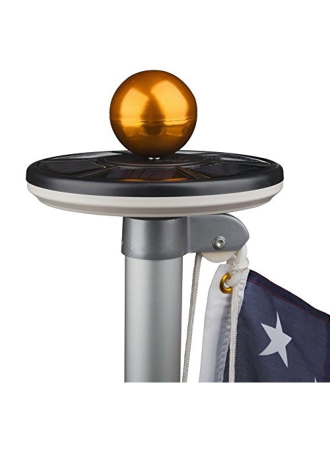 Sunnytech 2nd Generation Solar Flag Pole with 20LED Light, Brightest and Most Powerful, Stable and Long-Lasting, LED Downlight for 15 to 25 Ft In-Ground Flag Poles, Automatic, Black - Image 2