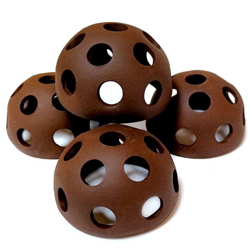 OrgMemory Ceramic Shelters 4 pcs Fish Tank Accessories Cave Dcor Small Fish House Aquarium Hideout Swim Holes Aquatic Aquarium Cave for Freshwater and Saltwater Fish Tank hemispherical