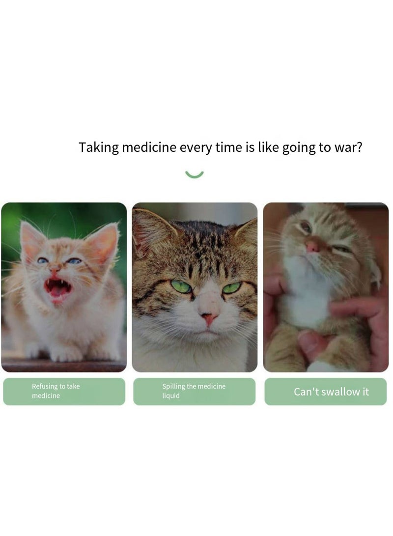 مجموعة تغذية الحيوانات الأليفة مع مزيج من الزجاجة والمحقنة، وحدة تغذية الأدوية للقطط الصغيرة والجراء لمنع الاختناق - Image 2