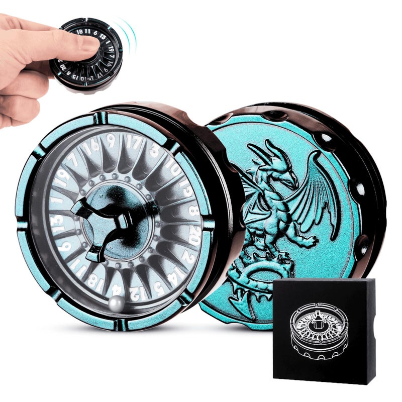 Froggod DND Dice Set with Mini Roulette Wheel Metal D20 Roulette Dice Spinner Unique DND Gift Set with Case for RPG Table GamesGradient - Image 3