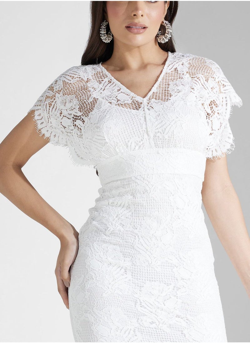 Frock and Frill Lace Flounce Hem Dress  - Image 4