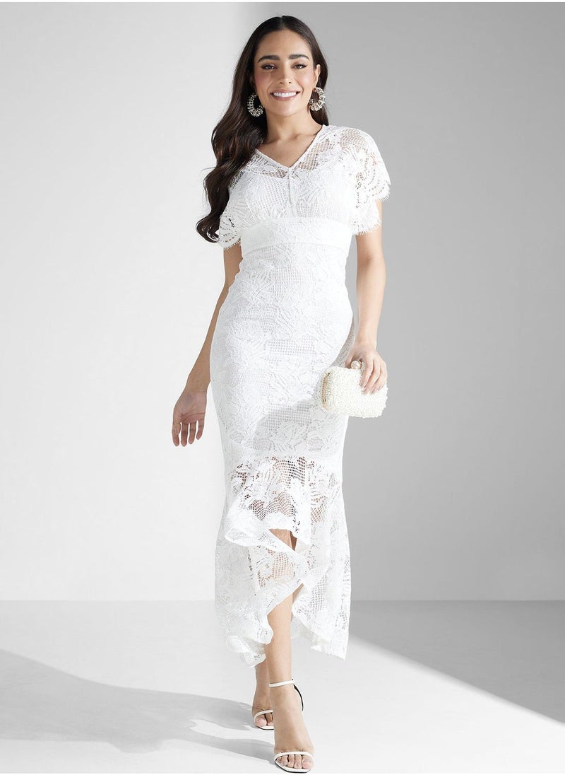 Frock and Frill Lace Flounce Hem Dress  - Image 2