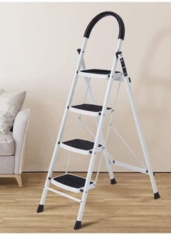 SUNRISE Folding 4 Step Ladder, Step Stool, Portable, Lightweight, Anti Slip Pedal, Handrail For Home Kitchen Office  - Image 1