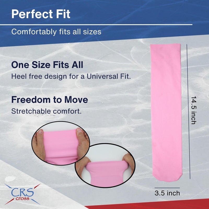 CRS Cross Figure Skating Socks (2 Pair) Premium Knee High Tights for Ice Skates, Footed Skate Sock, Ice Skating and Dance (Biellmann Black) - Image 5