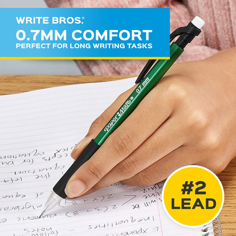Paper Mate Mechanical Pencils, Write Bros. Comfort #2 Pencil with Comfort Grip, Great for Long Writing Tasks, 0.7mm, 12 Count - Image 4