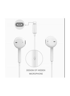 OMAKSS Headphones, with Lighting Earphones Wired Stereo Sound, Compatible with IOS 14/13/12/SE/11/XR/XS/X/7/7 Plus/8/8Plus  - Image 1