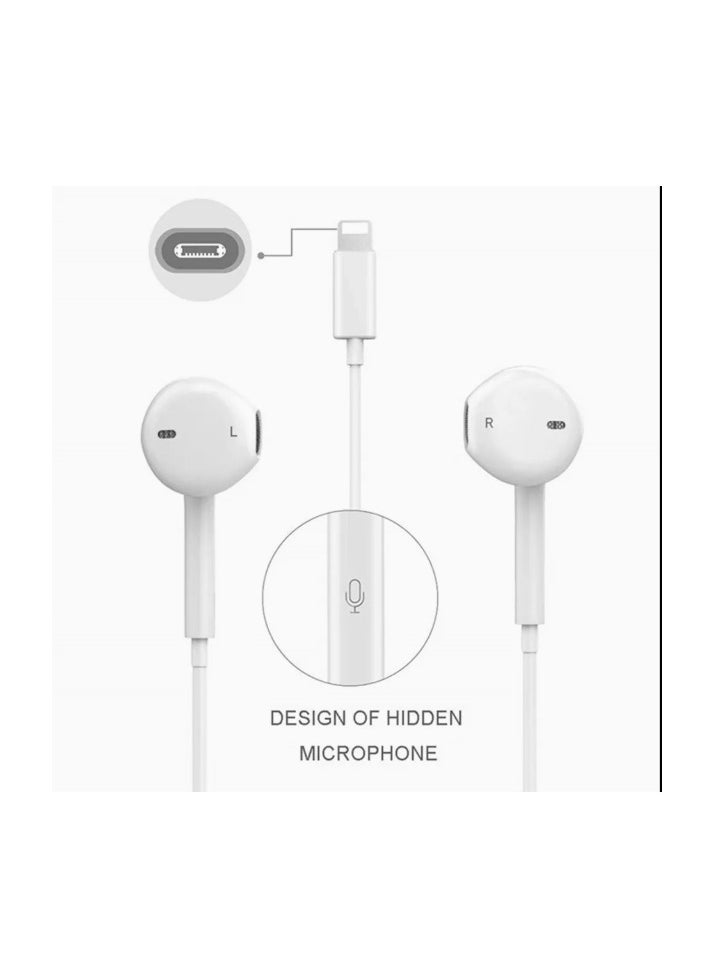 OMAKSS - Headphones, with Lighting Earphones Wired Stereo Sound, Compatible with IOS 14/13/12/SE/11/XR/XS/X/7/7 Plus/8/8Plus - Image 1