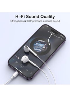 OMAKSS Headphones, with Lighting Earphones Wired Stereo Sound, Compatible with IOS 14/13/12/SE/11/XR/XS/X/7/7 Plus/8/8Plus  - Image 3
