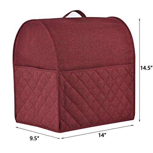 HOHUO Stand Mixer Dust-proof Cover for KitchenAid Mixer，Multi Pockets for Various Kitchen Appliance Accessories，Water-resistant，Easy Cleaning (Wine red, Fit for Tilt Head 4.5-5 Quart) - Image 5