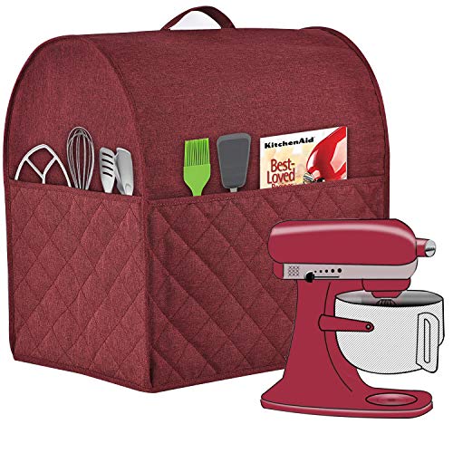 HOHUO Stand Mixer Dust-proof Cover for KitchenAid Mixer，Multi Pockets for Various Kitchen Appliance Accessories，Water-resistant，Easy Cleaning (Wine red, Fit for Tilt Head 4.5-5 Quart) - Image 1