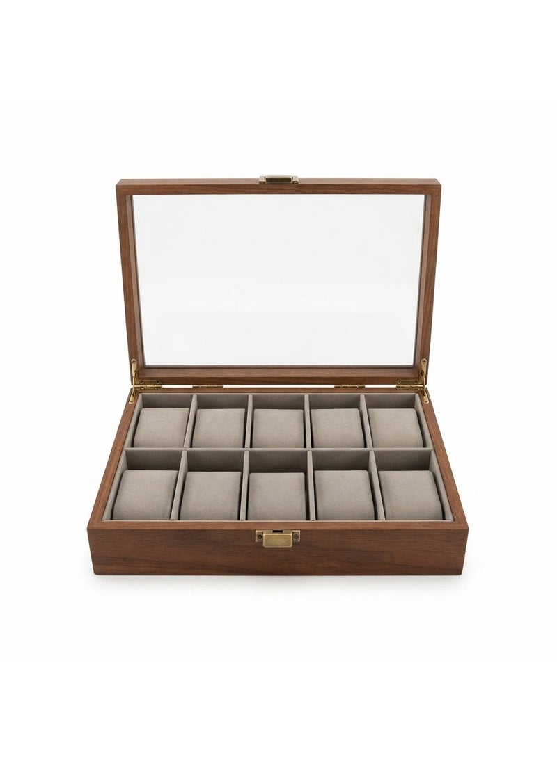 Wood Watches and Jewelry Organizer with 10 Slots - Image 1