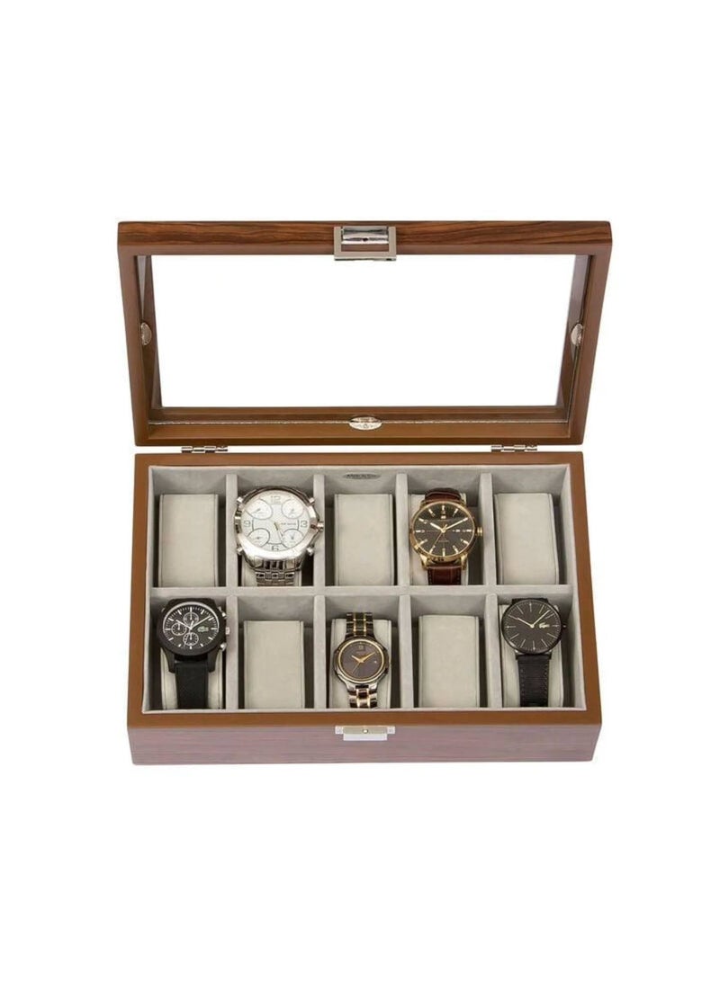 Wood Watches and Jewelry Organizer with 10 Slots - Image 2