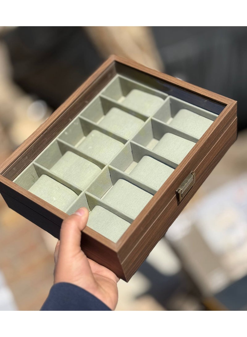 Wood Watches and Jewelry Organizer with 10 Slots - Image 3