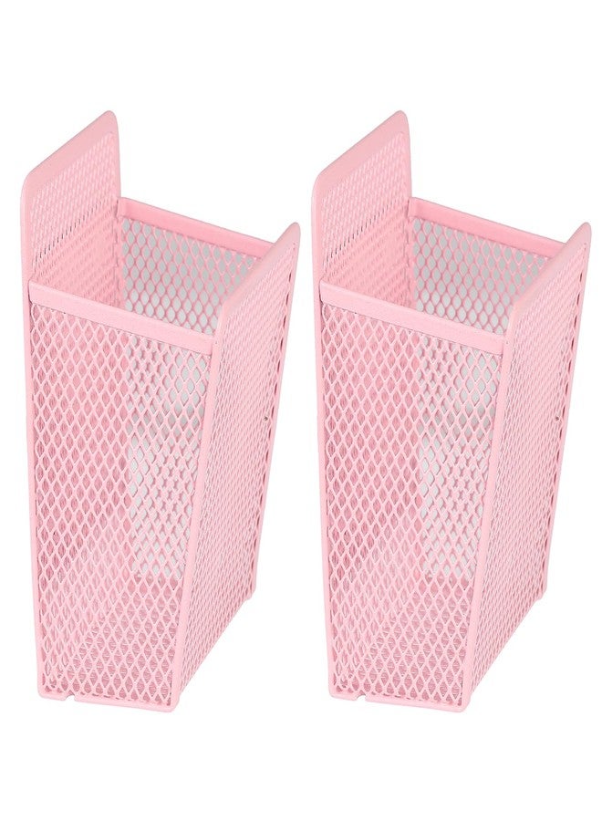 zeyce Magnetic Pencil Holder - Extra Strong Magnets Mesh Marker Holder Perfect for Whiteboard, Refrigerator and Locker Accessories (1 Pack Blush,Mesh, 1 Basket) - Image 5