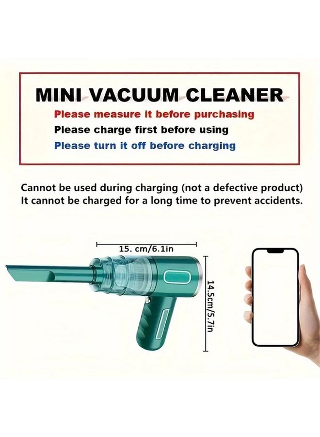 Upgraded Black Portable Cordless Handheld Vacuum Cleaner Strong Suction For Car Home Office - Image 2