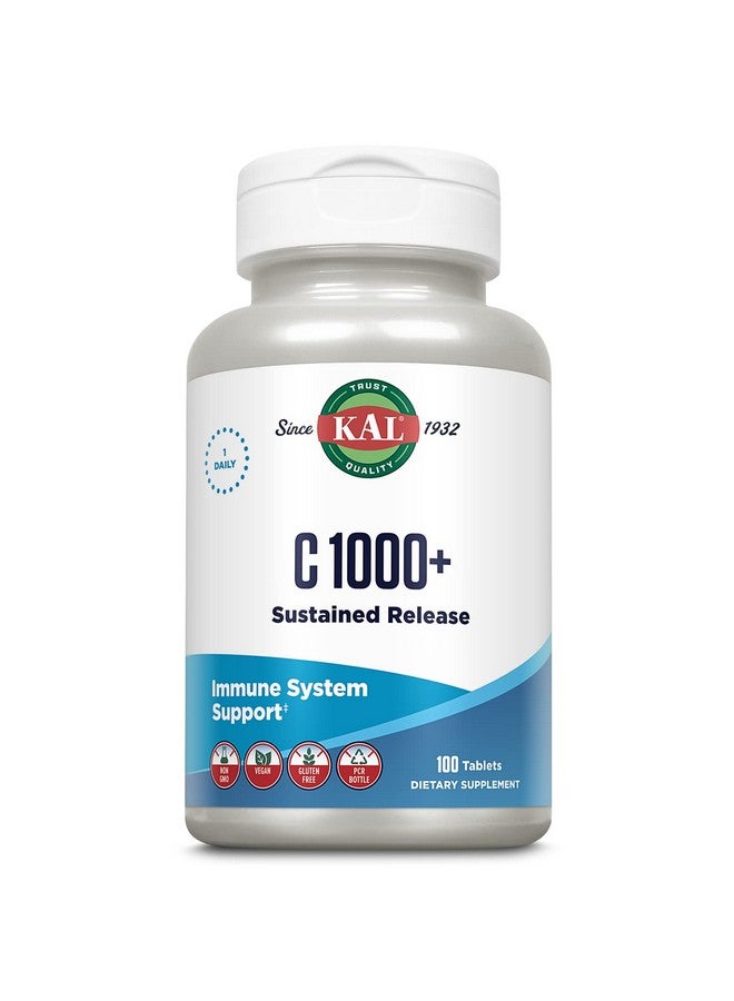 KAL C-1000 Plus Sustained Release Tablets, 1000 mg, 100 Count - Image 1