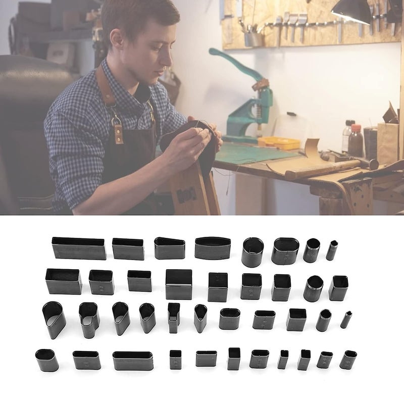 كلاراكو أداة ثقب الجلود، 39 شكلًا من الجلد، أداة ثقب مجوفة، أدوات حرفية يدوية معدنية مع حافظة بلاستيكية - Image 2