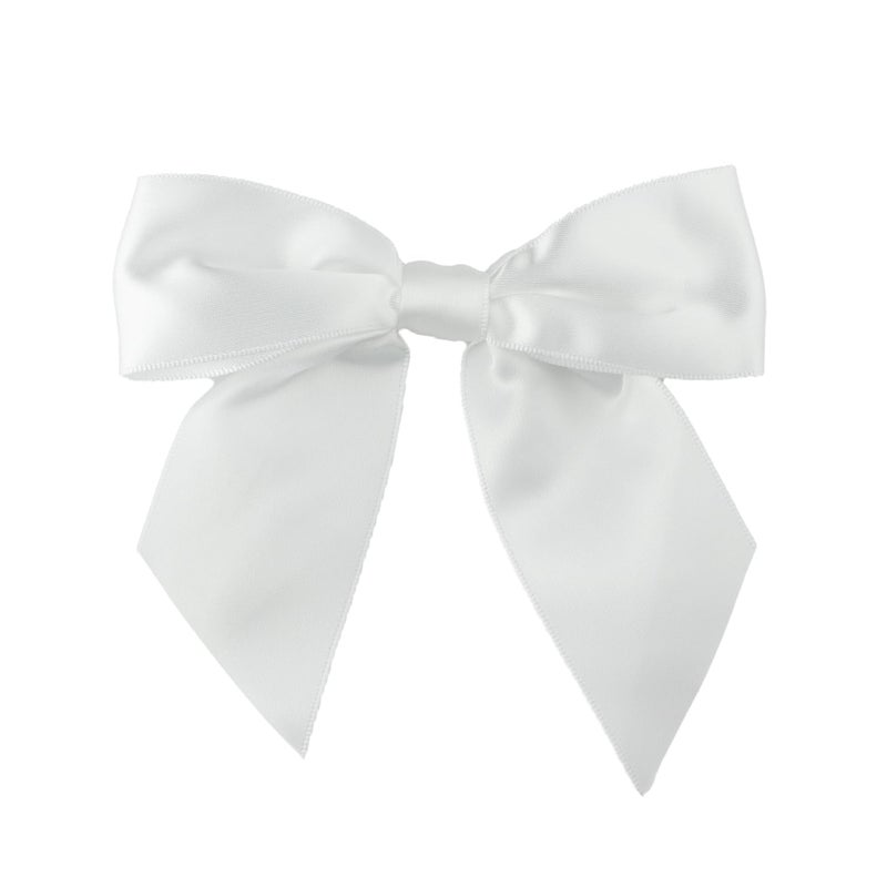 7Rainbows 20pcs Boutique 45 White Satin Ribbon Bows for Craft Sewing Scrapbooking Wedding and Gift Wrapping