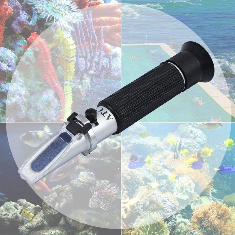 AUTOUTLET Salinity Refractometer,Automatic Temperature Compensation Salt Water Tester Hydrometer 0-100ppt & 1.000-1.070 Specific Gravity ATC Refractometer for Sea Water Aquarium Tank, Marine Industry - Image 2