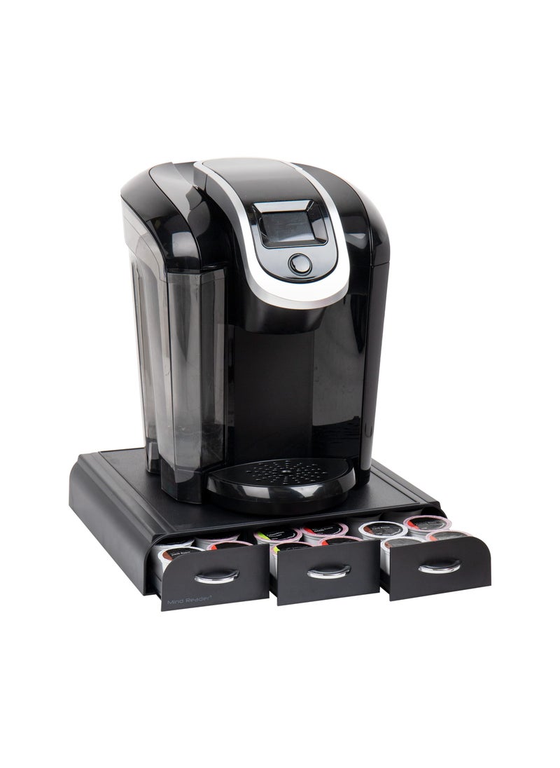 Mind Reader Mind Reader Single Serve Coffee Pod Organizer with 3 Drawers 36 Pod Capacity 135L x 1225W x 25H Black 