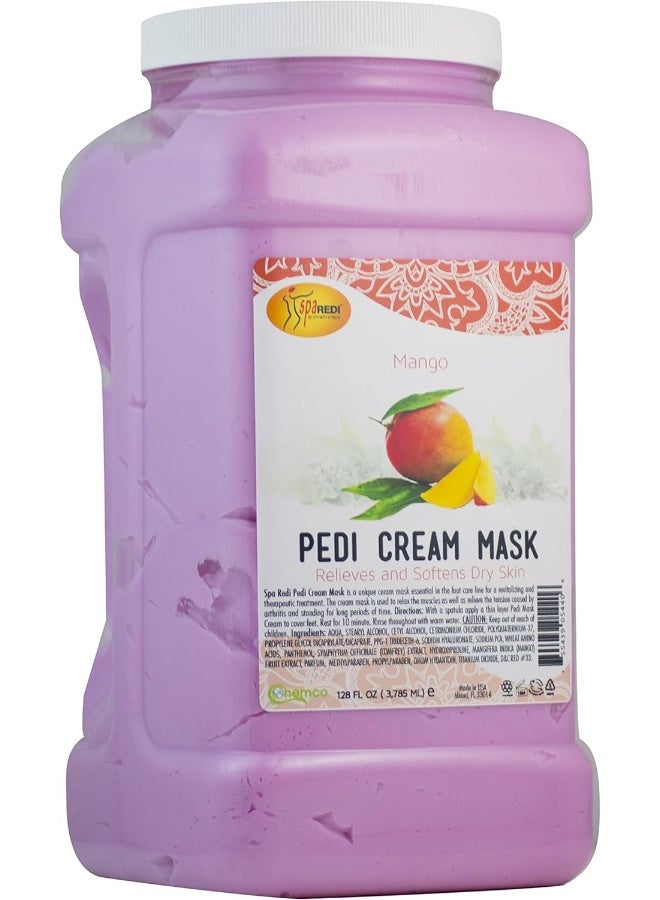 spa REDI Body and Foot Cream Mask - Pedicure Massage for Tired Feet and Body, Hydrating, Fresh Skin - Infused with Hyaluronic Acid, Amino Acids, Panthenol, Comfrey Extract (Mango, 1 Gallon) - Image 2