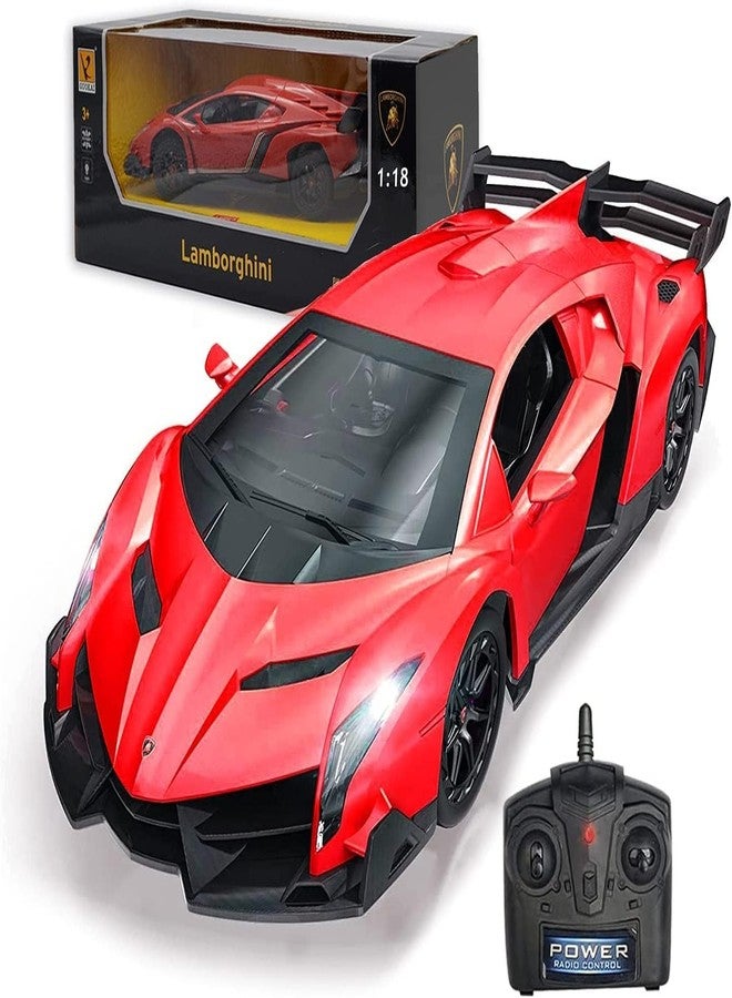 LAFALA Remote Control Car RC Cars Racing Car 1:18 Licensed Toy RC Car Compatible with Lamborghini Model Vehicle for Boys 6,7,8 Years Old Halloween, red - Image 1