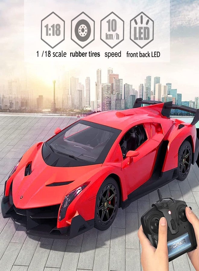 LAFALA Remote Control Car RC Cars Racing Car 1:18 Licensed Toy RC Car Compatible with Lamborghini Model Vehicle for Boys 6,7,8 Years Old Halloween, red - Image 4